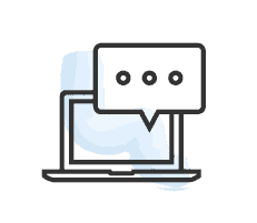 AutoFi laptop icon, chatting online